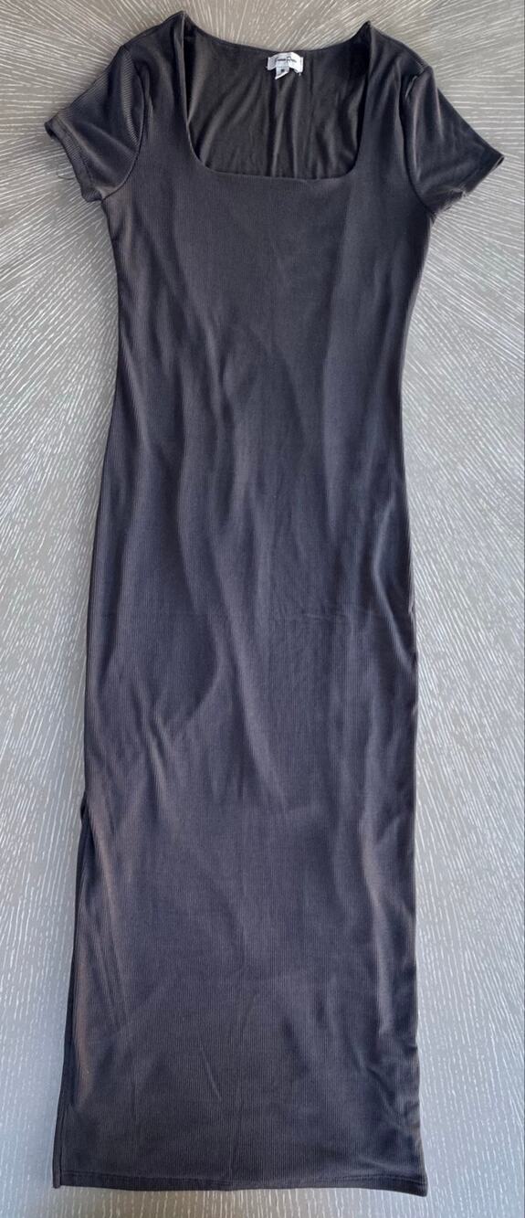 Faded Rose Ribbed Square Neck Maxi Dress Medium Whimsigoth